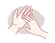 將護手霜於掌心均勻化開